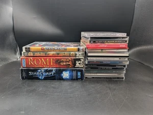17 PC CD-ROM Games Lot Star Craft 2 Rome Total War Myst Star Wars KOTOR - Picture 1 of 10