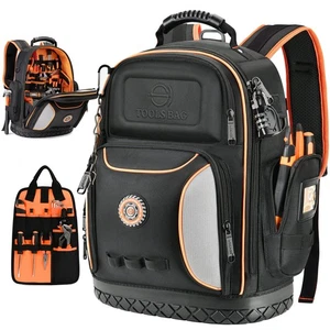 Tool Bag Backpack, 75 Pockets & Loops Heavy Duty Tools Organizer Bags/HVAC To... - Picture 1 of 9
