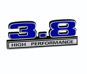 3.8 Liter 231 & 232 V6 Engine Emblem Logo Badge in Chrome & Blue - 5" Long - Bild 1 von 1