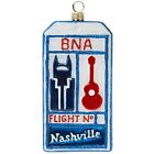 Joy To The World Nashville Tennessee Luggage Tag Polish Glass Christmas Ornament
