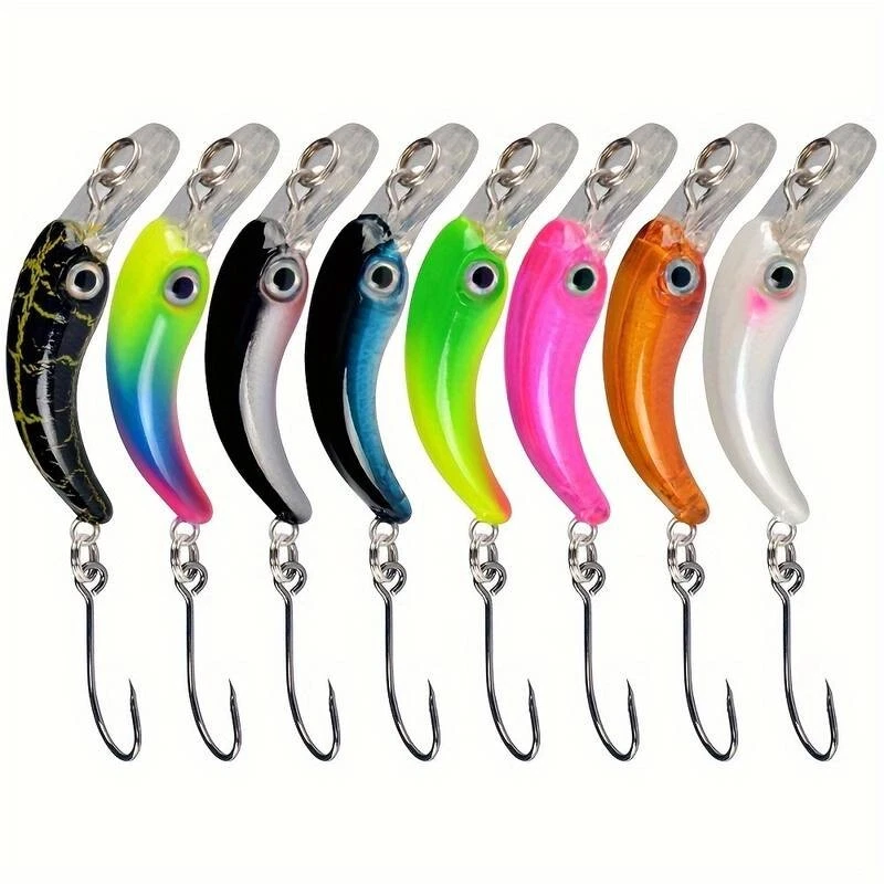 8x Mini Wobbler Forelle Set | Sinkend | UL Crankbait Köder | Einzelhaken Barsch - Bild 1 von 4