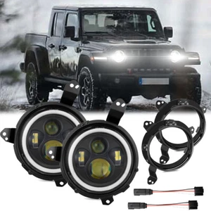 9" inch Black Brackets 7" LED Headlights For Jeep Wrangler JL Gladiator 18-2022 - Bild 1 von 20