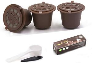 6pcs Reusable Capsules Coffee Pods Filter For Nespresso Machine with Spoon Brush
