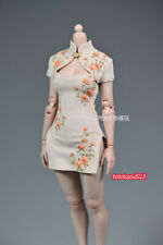 1:6 Printed Cheongsam Dress Clothes For 12" Female PH TBL JO UD Action Figure