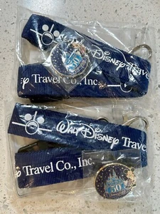 2 ~ DISNEYLAND 50th Anniversary Lanyard with Mickey Mouse Pin - Mint in Packages - Picture 1 of 5