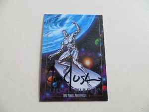 MARVEL MASTERPIECES SILVER SURFER PROMO CARD SIGNED JOE JUSKO WITH COA & POA - Picture 1 of 2