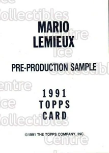 1991-92 Topps Promos #nno Mario Lemieux - Picture 1 of 1