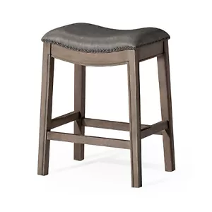 Maven Lane Adrien Reclaimed Oak Finish w/ Ronan Stone Vegan Leather (Open Box) - Picture 1 of 6