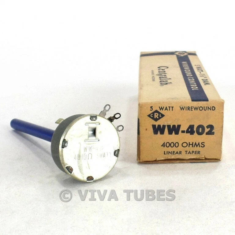 NOS NIB Centralab Model WW-402 Wirewound Linear Taper Potentiometer 5 Watt 40K - Image 1 of 1