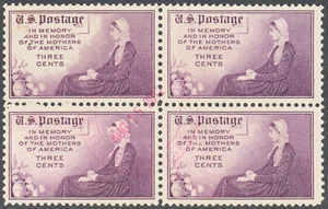 Scott 738, the 1934 3¢ Mothers of America Issue - used Block of 4 - Bild 1 von 1