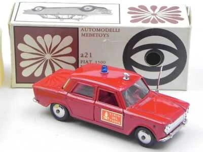 Caja de botones de rueda blanca Mebetoys A21 Fiat 1500 Bomberos de fuego Foto 1 de 4