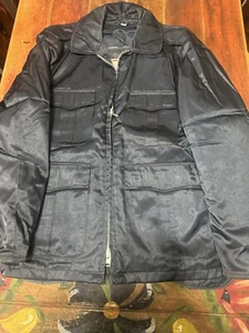 Vintage Blauer Workwear Jacket M 70s Police Size 42 Service USA Made Satin Blue - Picture 1 of 12