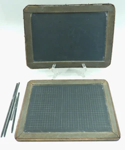Antique Early 1900s School House Wooden Student Writing Slates & Pencils - Picture 1 of 7