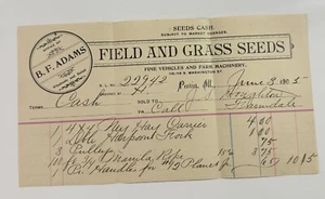 Peoria Illinois Ephemera Receipt B.F. Adams Wholesale Retail 1905 ILL Antique - Picture 1 of 1