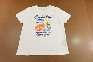 Old Navy Womens Medium White Every Wear Crew-Neck Coastal Graphic T-Shirt NWT - Picture 1 of 11