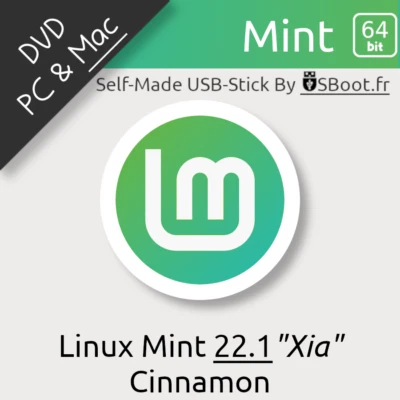 DISQUE DVD LINUX MINT 22.1 XIA 64BIT PRÉPARÉ BOOTABLE INSTALLATION & LIVE - Photo 1/4