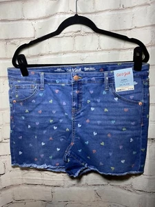 Cat Jack Target Girls Denim Jean cutoff Shorts Hearts Size XXLarge 18 plus - Picture 1 of 4