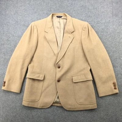 Vintage Pendleton Blazer Mens Camel Hair Tan 2 Button Sport Coat Made USA 90s - Image 1 of 4