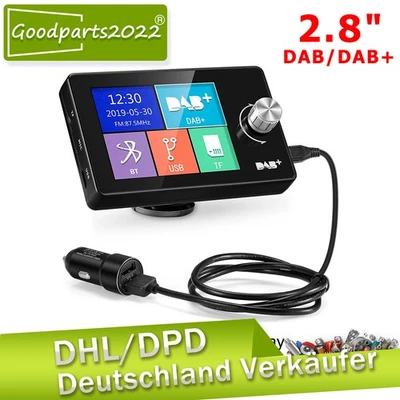 2.8" DAB+ Autoradio Adapter Wireless Bluetooth USB AUX FM Transmitter EmpfäNger - Bild 1 von 4