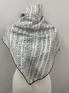 S31} Bottega veneta silk scarf white monogram 34 inch Made In Italy - Picture 1 of 5