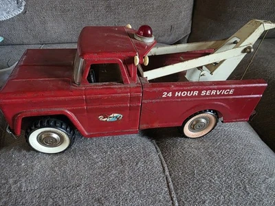 Vintage Original Structo 24 Hour Service Wrecker Pressed Steel Toy Tow Truck - Image 1 of 4