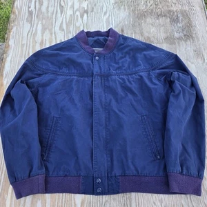 Vintage David Taylor Men’s Size XL Russian Bomber Cafe Racer Blue Jacket Coat - Picture 1 of 6