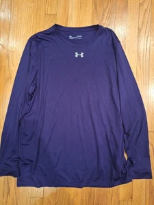 Maglione Under Armour Heat Gear manica lunga uomo taglia XLarge viola sciolto palestra XL - Foto 1 di 1
