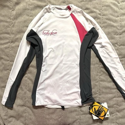 Body Glove Mujer Guante Rendimiento Manga Larga Rashguard Talla M Blanco/Gris NUEVO Foto 1 de 4