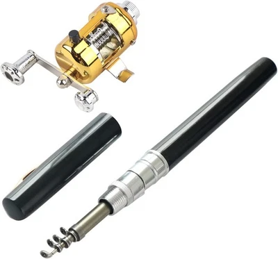 Mini Angelrute Rolle Combo Teleskop Pen Angeln Set Leicht Ssalzwasser - Bild 1 von 4