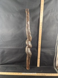 Handmade Walking Stick Handle Burled Curled Wood Unique Craft Item - Imagen 1 de 4