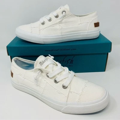 NWT Blowfish Womens Maxine 9 White Cotton Canvas Slip On Comfort Casual Sneakers - Image 1 of 4