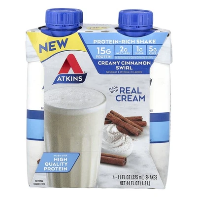 Shake rico em proteínas, redemoinho cremoso de canela, 4 shakes, 11 fl oz (325 ml) cada - Imagem 1 de 3