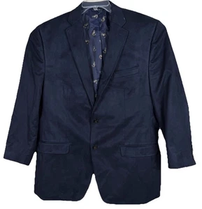 Blazer Lauren Ralph Lauren Para Hombres 44L Azul Marino Imitación Gamuza Abrigo Deportivo Forrado en Zorro - Imagen 1 de 8