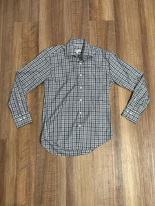 Peter Millar Mens Size S Blue Long Sleeve Plaid Button Down Shirt Cotton - Picture 1 of 6