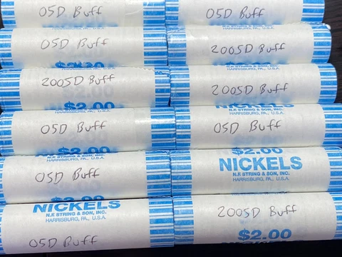 ORIGINAL BANK ROLL OF BU 2005-D BUFFALO JEFFERSON NICKELS!!! Cover