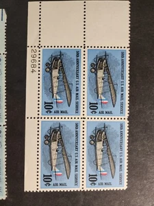 US #C74 1968 10c Air Mail Service 50th Ann. Curtiss "Jenny" Biplane Unused -#B58 - Picture 1 of 3