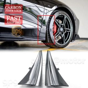 For Corvette C7 GM XL Extended 2014-19 Carbon Fiber Front Splash Guards Mud Flap - Imagen 1 de 8