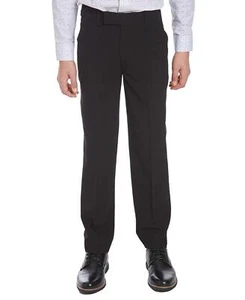 Calvin Klein Boys Flat-Front Dress Pant Straight Leg  Black, 12 - Picture 1 of 2