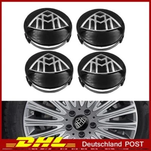 4x75mm Glänzendes Schwarz Felgenkappen Für Mercedes-Benz Maybach Nabendeckel - Bild 1 von 4
