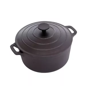 NEW! 4L Cast Iron Non Stick Casserole Dish Pan with Lid - Picture 1 of 9