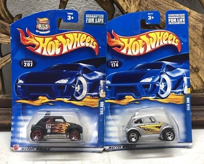 Lote de 2 Hot Wheels 2000 #174 Baja Bug plateado y #207 negro - sellado Foto 1 de 4