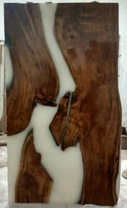 Piano da caffè centrale 24""x48"" personalizzato Live Edge resina epossidica stile fiume stile fiume - Foto 1 di 1