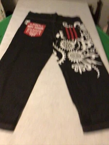 🔥VTG Ruff Ryders Jeans 90s Hip Hop Streetwear Denim Black Jeans Rare 42X32 - Bild 1 von 13