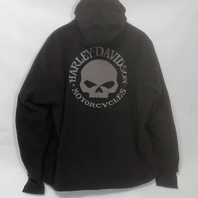 Harley Davidson Cross Roads II Fleece Hooded Jacket Willie G Skull Men 3XL New - Image 1 of 4
