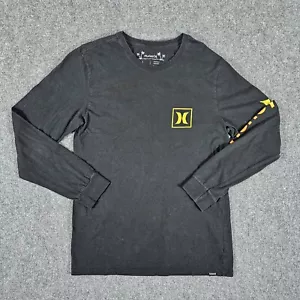 Camisa Y2K Hurley Manga Gráfica Manga Larga Negra Para Hombre Talla Grande Surf Verano - Imagen 1 de 7