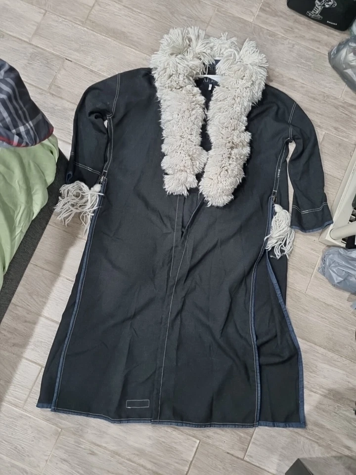 Armani Jeans collar patchwork bathrobe cardigan coatSize 6 Very Good Condition - Image 1 of 4