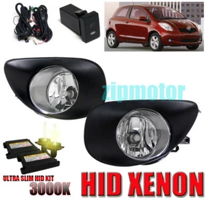 06-08 TOYOTA YARIS 3DR OEM BUMPER FOG LIGHTS+YELLOW HID - Imagen 1 de 2