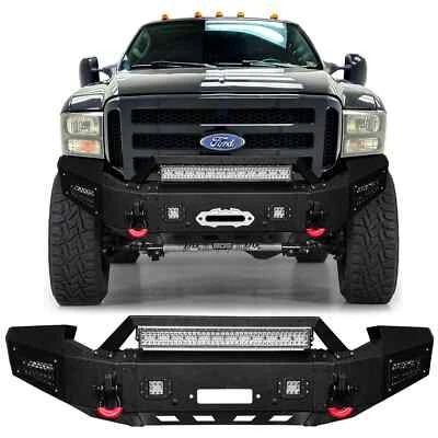 Vijay For 2005-2007 Ford F250/F350&Excursion Front Bumper W/Winch Plate&Lights Foto 1 de 4