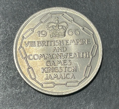 1966 Jamaica 5 Shillings Big Size Coin Excellent Condition Cover