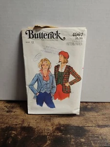 Vintage Butterick Pattern 4967 Misses’ Vest & Pointed Collar Jacket Size 12 Cut - Picture 1 of 2